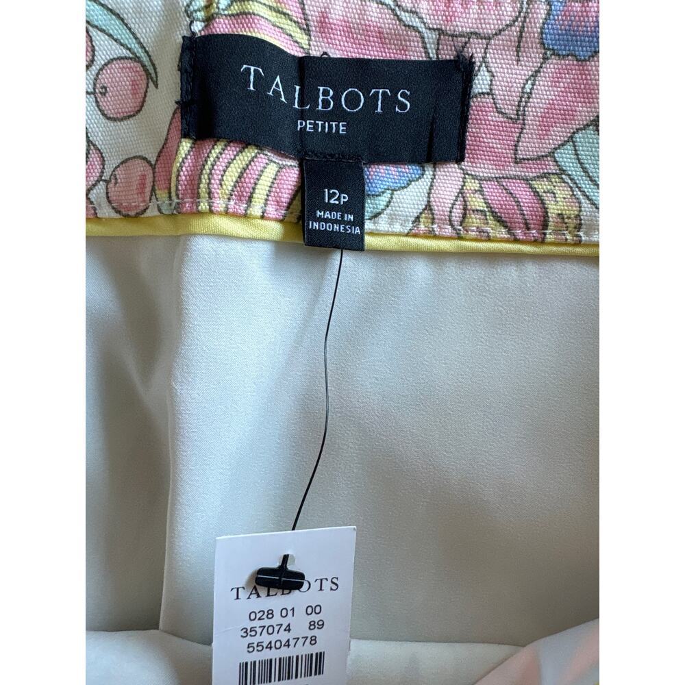 Talbots NWT Pastel Floral Mini Skirt 100% Cotton Spring Preppy Cottagecore - Picture 3 of 5
